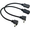 Cablecc, cavo di prolunga da mini USB 5 pin maschio a femmina Cablc, 2 pezzi, ad angolo 90 gradi verso l'alto e verso il basso, 0,2 m