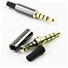 ABLET 2 Pack Gold 1/8 3.5mm 4 Pol TRRS Maschio Riparazione Cuffia Femmina Connettore Metallo Audio Saldatura Auricolare Spina Nero
