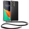 kwmobile Custodia Compatibile con Motorola Moto G85 5G Cover - Back Case in Silicone TPU - Protezione Smartphone con Cordino - trasparente/nero