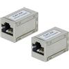Odedo® - Confezione da 2 connettori LAN CAT 6A 10G 10 Gigabit RJ45 schermati in metallo, extra piccoli, 3 x 1,7 x 1,6 cm, cavo di rete CAT 6, 6A & CAT 7, Inline Coupler STP