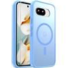 Ezanmull Custodia per Google Pixel 9A con 2 pellicole protettive per schermo, magnetica, resistente agli urti, compatibile con MagSafe, sottile trasparente, anti-impronte digitali, per Pixel 9A
