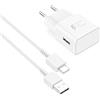 BOLUX-JS Caricatore rapido USB C, 15 W, con cavo di ricarica rapida da 2 m, adattatore per Samsung Galaxy S23, S22, S21, S20, S10, S9, A55, A54, A53, A15, A14, A05s, A04s, bianco