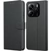 Leacckl Cover per Xiaomi Redmi Note 14 4G (Non per 5G), Custodia a portafoglio in Pelle PU Premium [Magnetica a Scatto] [Funzione Stand], Nero