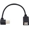 cablecc Cavo di prolunga USB 2.0 di tipo B maschio a femmina, angolato a sinistra di 90 gradi, per stampante e scanner, 20 cm