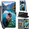 Haninsuze Cover per Xiaomi Redmi A3 Custodia Cover Pelle Libro Portafoglio con Porta Carte Magnetica Protezione Antiurto Cuoio Flip Case Custodia Cover per Redmi A3, barca