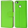 Verco custodia per Huawei P9 Lite, Case per P9 Lite Cover PU Pelle Portafoglio Protettiva, Verde