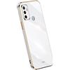 RankOne La Custodia del Telefono è Adatta per OPPO A53 / OPPO A53s (6.5 Inches), Case per Cellulare in Silicone con Telaio Galvanico - Bianco