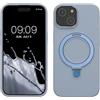 kalibri Custodia in Silicone Liquido Metallo Compatibile con Apple iPhone 15 Cover - con Anello Magnetico Compatibile con MagSafe - Blu Chiaro