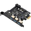 Annadue Scheda di Espansione PCIe USB 3.2, 3 Porte USB A e 2 Porte USB C, Larghezza di Banda 20 Gbps, per PC Desktop e Linux