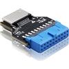 EZDIY-FAB Adattatore da USB 3.0 (USB3.1 Gen 1) con Internal Header(19 pin) a USB 3.1/3.2 Type-C (20 pin) A-Key Pannello Frontale a 180 Gradi,Estendere Porte USB di Tipo E Porte Pannello PC