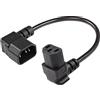 CERRXIAN Cavo di alimentazione IEC 320 da 90 gradi C13 a C14 da 1 piede, 18 AWG Angolo verso il basso IEC 320 C13 3 pin femmina a C14 3 pin maschio prolunga di alimentazione ad angolo sinistro
