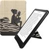 kwmobile Custodia leggìo Compatibile con Amazon Kindle Paperwhite (2024)/Colorsoft - Pelle Sintetica con Chiusura Magnetica - con Funzione appoggio - Ragazza e Libri