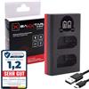 Baxxtar Caricabatterie DMW-BLK22 E 98862 - Mini Dual LCD - Ingresso USB-C e MicroUSB - per Lumix DC S5 GH5 GH6 GH7 G9 S9