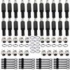 RUNCCI-YUN 20 Connettori DC a pannello jack 5,5 mm x 2,5 mm, per spina di alimentazione CC + 20 connettori adattatori jack, femmina, Per connettore femmina da pannello + 20 tappi protettivi in gomma