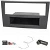 tomzz Audio 2439-057 Set copertura radio compatibile con Opel Corsa D Astra H Zafira B charchoal nero con adattatore quadlock ISO Fakra adattatore antenna fantasma alimentazione DIN ISO staffa di r...