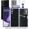 YHX-OU 6.9'' Copribatteria per Samsung Galaxy Note20 Ultra 5G Galaxy Note20 Ultra Copri Batteria Sostituzione Posteriore Ricambio Posteriore Back Cover + Strumento di Installazione (Nero)