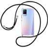 SIMao Cover Collana per Cellulare Compatibile con VIVO V21 5G, Custodia Trasparente Silicone con Cordino Necklace Case Protettivo Cover Custodia da Collo Custodia con Cordino, Nero