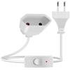YINGAYOU Prolunga Elettrica Europea con Interruttore 2.5A 250V 625W Cavo Prolunga Elettrica con Interruttore 2x0.75 mm², per Elettrodomestici, Lampada, TV (Bianco, 1 m)