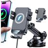 MOKPR Caricatore Wireless Auto, 15W Auto-Bloccaggio Supporto Telefono Cellulare Auto Wireless per iPhone 16/15/14/13/12&Galaxy S24/S23/S22