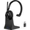 Voistek On-Ear - Cuffie wireless con Bluetooth e dongle USB - 50 ore di durata della batteria, microfono con cancellazione del rumore per chiamate chiare, ideale per casa, ufficio, ufficio e call