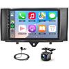 podofo Autoradio Carplay per Smart Fortwo (2011-2015), Autoradio touchscreen da 9 pollici 2GB+64GB con CarPlay wireless e Android Auto, Bluetooth/Mirror Link/GPS/WiFi/FM/RDS/SWC +Telecamera posteriore