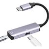 AXFEE Adattatore USB C a USB C, Rapida Ricarica 2 in 1, Adattatore tipo C Jack Cuffie, per Galaxy A53 A33 S22 S21 S20 Ultra Note 20/iPad Serie