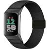 Koelaa Cinturino Magnetico in Nylon per Fitbit Charge 6/Charge 5 Uomo Donn, Bracciale Elastico Nylon Braccialetti Cinturino, Regolabile Sport - Nero