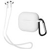 kwmobile Set 2in1 Custodia Silicone Cuffie In Ear Laccio Anti Smarrimento per Auricolari Compatibile con Apple AirPods 3 - bianco/bianco