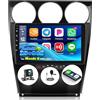 NHOPEEW 2+64G 9 Pollici Radio Android per Mazda 6 2002-2015 - Wireless CarPlay & Android Auto, Navigazione GPS, Controllo del Volante, FM RDS, Split Screen
