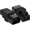 VISSQH 2 pezzi Connettore di Adattatore Plug di Presa alimentazione da IEC 320 C14 Maschio a Nema 5-15R Femmina 3 spine(nero)