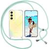 ISOI Cover con Cordino per Samsung Galaxy A35 5G, Custodia Trasparente con Collana Tracolla Laccio Collo Ultra Sottile Morbido TPU Silicone Antiurto AntiGraffio Antiscivolo Case, Verde