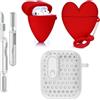 LEWOTE Custodia protettiva 3 in 1 compatibile con Apple AirPods (2a/1a generazione) custodia protettiva divertente con kit di pulizia e portachiavi (cuore 3D)