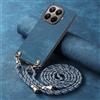 YANJIEER ESONG Cover per Xiaomi 15T Pro Case con Cordino Cinturino,Custodia In Pelle Caso per Donna ragazze Con Tracolla Collana,Catena Laccio Case,Ultra Sottile Antiurto Shell Blu