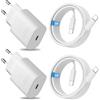 OERYIEG 2 Pezzi Caricabatterie Rapido USB C 25W Per Samsung Galaxy S25 S24 S23 S22 S21 Ultra/Plus A56 A55 A54 A53 A36 A35 A26 A25 A16 A15 Z Fold7 Flip7 Alimentatore Rete con Porta USB C Cavo 2m