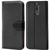 Verco custodia per Huawei Mate 10 Lite, Case per Mate 10 Lite Cover PU Pelle Portafoglio Protettiva, Nero