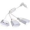 Amicably Cavo di Prolunga 3 in 1, Spina Europea Piatta da 50CM, Cavo di Alimentazione Piatto 250 V/2,5 A, Spina Europea per TV PC Computer Monitor Beamer Elettrodomestici, Bianco