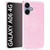 N NEWTOP 3in1 Cover Compatibile con Samsung Galaxy A06 4G, Custodia Case GLITTER Brillantini Paper Interno Bling TPU + PC Flessibile Morbida Case Posteriore Lucida Protezione Fotocamera (Fucsia)