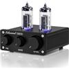 Nobsound Mini Preamplificatore HiFi Tube: Preamplificatore audio stereo di classe A con controllo bassi e alti per amplificatore stereo domestico, altoparlante attivo, sistemi audio desktop (TUBE-T4C)