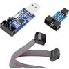 APKLVSR USBasp programmatore con adattatore ISP e cavo, programmatore per USBASP, 3,3 V 5 V 51 USB ISP Programmer per Atmel AVR e Arduino