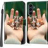 Haninsuze Cover per Samsung Galaxy S24 5G, Portafoglio PU Pelle, Gatto | Interno TPU Antiurto, Anti-Graffio, Fessura per Schede, Supporto Stand, Design Libro, Flip