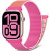 AMSKY Nylon Sport Loop Compatibile con Cinturino Apple Watch 44 mm 46mm 40mm 42mm 41 mm 45 mm 49mm 38mm, per iWatch Serie 11 10 9 8 7 6 5 4, Ultra SE 3 2 1, Rosa, (S11/10 42mm)/40mm/41mm/38mm