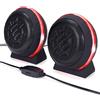 ENHANCE Altoparlanti per Computer a LED per Giochi con Subwoofer, Potenti Driver da 5 W e Controllo del Volume in Linea - Alimentazione USB 2.0, Connessione da 3,5 mm per PC - Rosso