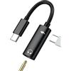HOYULLI Adattatore da USB C a jack per cuffie 3,5 mm (2 in 1) per Apple Cuffie AUXiliar Audio Connettore Tipo C Caricabatterie Dongle per iPhone 16 15 Pro Max Compatibile con Samsung S25 S24 S23 per iPad