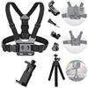 YHTSPORT Imbracatura Pettorale Regolabile, Supporto per Cellulare Petto + Treppiede Portatile, Pettorina Telefono Imbracatura da Petto Per Dji, Gopro, Altre Fotocamere di Azione Telefoni