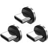 Statik Connettore magnetico USB-C per cavo di ricarrica, confezione da 3 adattatori USB-C, si aggancia facilmente in posizione, compatibile con tutti i dispositivi