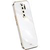 RankOne La Custodia del Telefono è Adatta per Redmi Note 8 Pro (6.53 Inches), Case per Cellulare in Silicone con Telaio Galvanico - Bianco