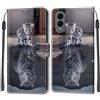 KENHONER Custodia per Samsung Galaxy S25 Edge 5G, gatto e tigre | Portafoglio Pelle PU, Magnetica, Resistente Agli Urti, Scomparto Carte Credito, Pieghevole, Flip Libro, Motivo
