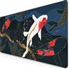 Owege Tappetino per mouse da gioco XXXL 900 x 400 mm Giappone pittura a inchiostro montagna Sakura sole montagna Fuji Mousepad grande cuciture bordi impermeabili antiscivolo per PC, MacBook, laptop (C)