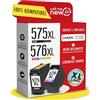 callmenew 575XL & 576XL Cartucce d'inchiostro - Compatibile con cartucce Canon 575 576 (PG-575XL nero & CL-576XL colore) - Gamma XL, Smart Chip, ricambio per PIXMA TS3550i TS3750i - Confezione da 2