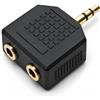 DRUT Jack Stereo da 3,5 mm a Doppia Presa da 3,5 mm Altoparlante Splitter, Adattatore per Cavo per Cuffie, connettori Dorati